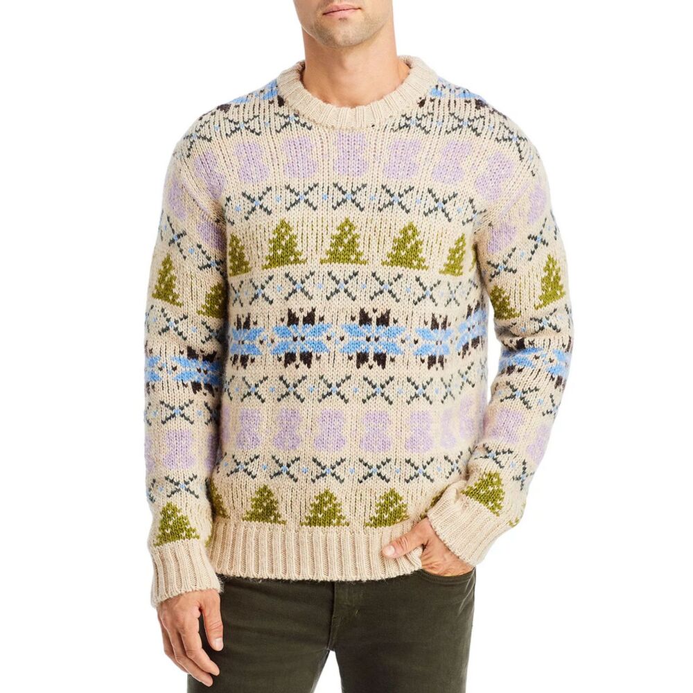 NN07 Sweater Mens Medium Cream Pullover Crew Fair Ilse Wool Alpaca STEIN $370